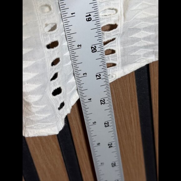 Creatures of Comfort Tank Top Small Womens White Perforated Distress Cotton - Picture 4 of 6